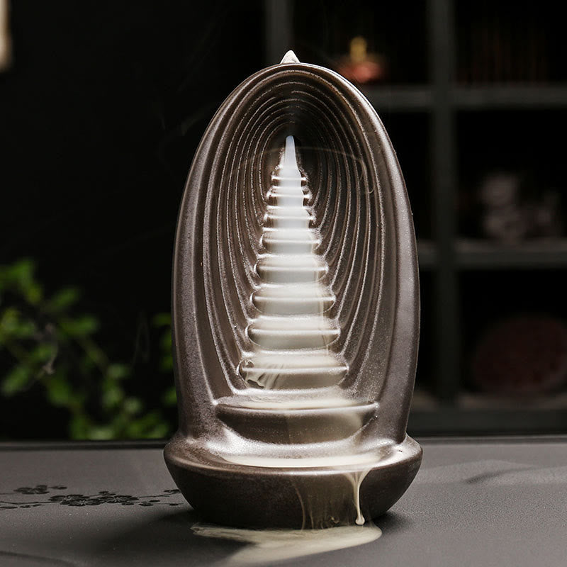 Ceramic Backflow Smoke Fountain Meditation Mudra Hand Incense Burner
