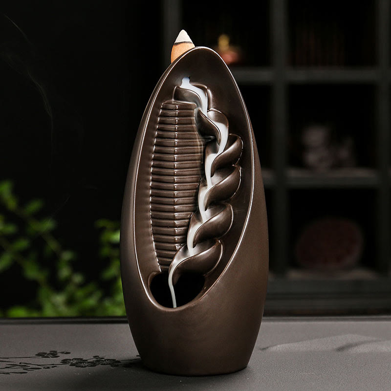 Ceramic Backflow Smoke Fountain Meditation Mudra Hand Incense Burner
