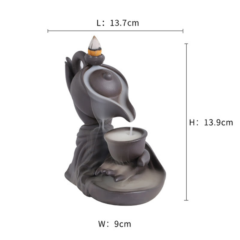 Mudra Buddha Hand Ceramic Teapot Backflow Incense Burner Smoke Fountain