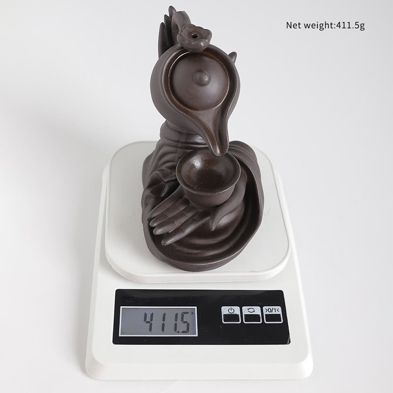 Mudra Buddha Hand Ceramic Teapot Backflow Incense Burner Smoke Fountain