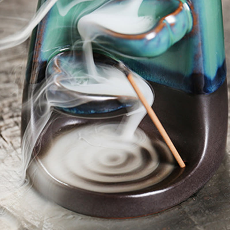 Minimalist Ceramic Couple Embrace Backflow Incense Burner Smoke Fountain
