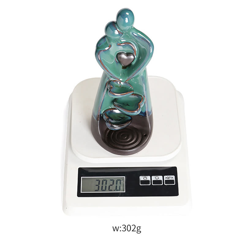 Minimalist Ceramic Couple Embrace Backflow Incense Burner Smoke Fountain