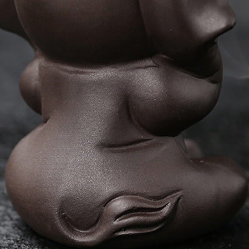 Purple Clay Elephant Backflow Incense Burner Smoke Fountain Decoration