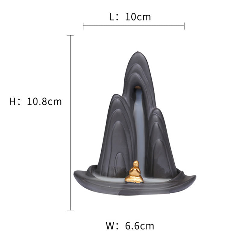 Monk & Mountains Purple Clay Ceramic Backflow Incense Burner for Meditation