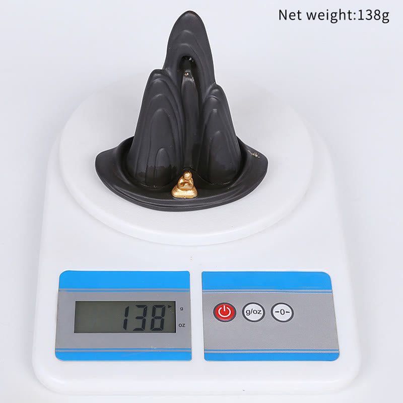 Monk & Mountains Purple Clay Ceramic Backflow Incense Burner for Meditation