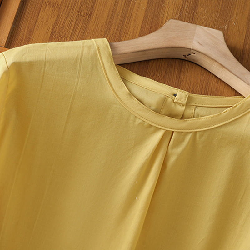 Breathable Cotton Linen Lace Hem Meditation Shirt