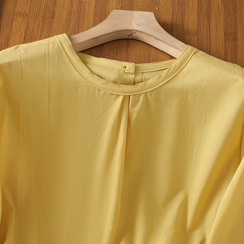 Breathable Cotton Linen Lace Hem Meditation Shirt