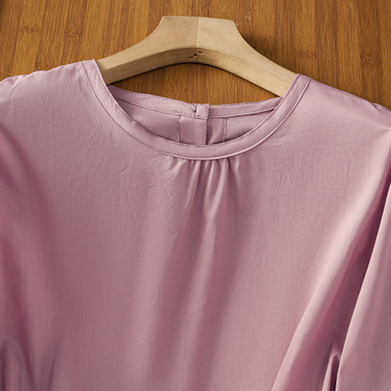 Breathable Cotton Linen Lace Hem Meditation Shirt