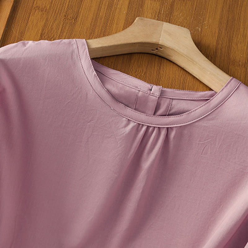 Breathable Cotton Linen Lace Hem Meditation Shirt
