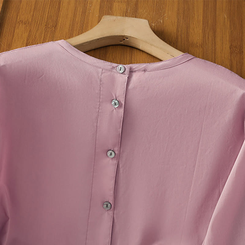 Breathable Cotton Linen Lace Hem Meditation Shirt