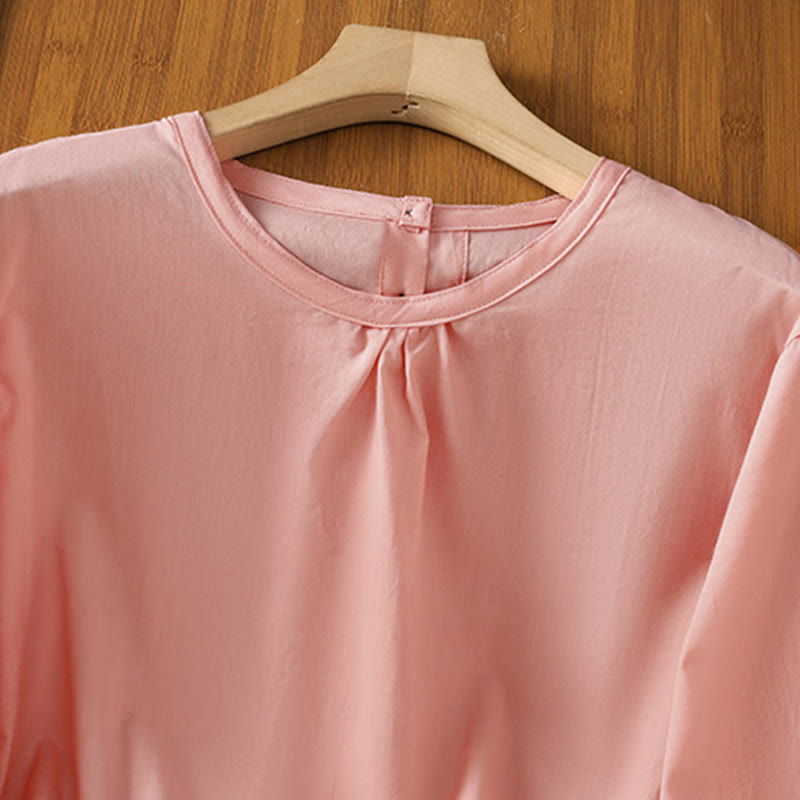 Breathable Cotton Linen Lace Hem Meditation Shirt
