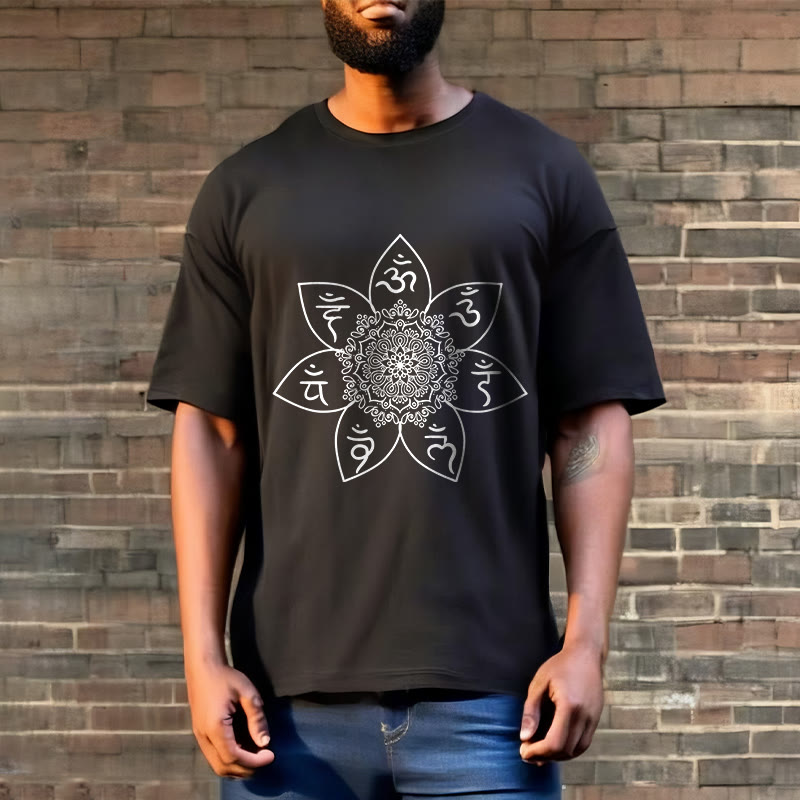 Breathable Cotton Mandala Mantra Meditation T-Shirt