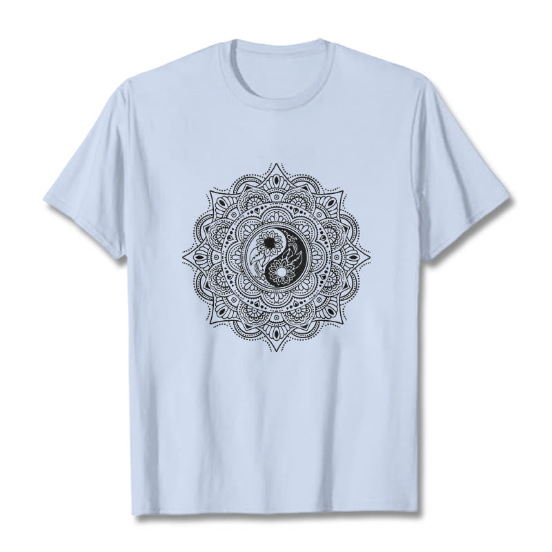 Soft Cotton Yin-Yang Mandala Meditation T-Shirt
