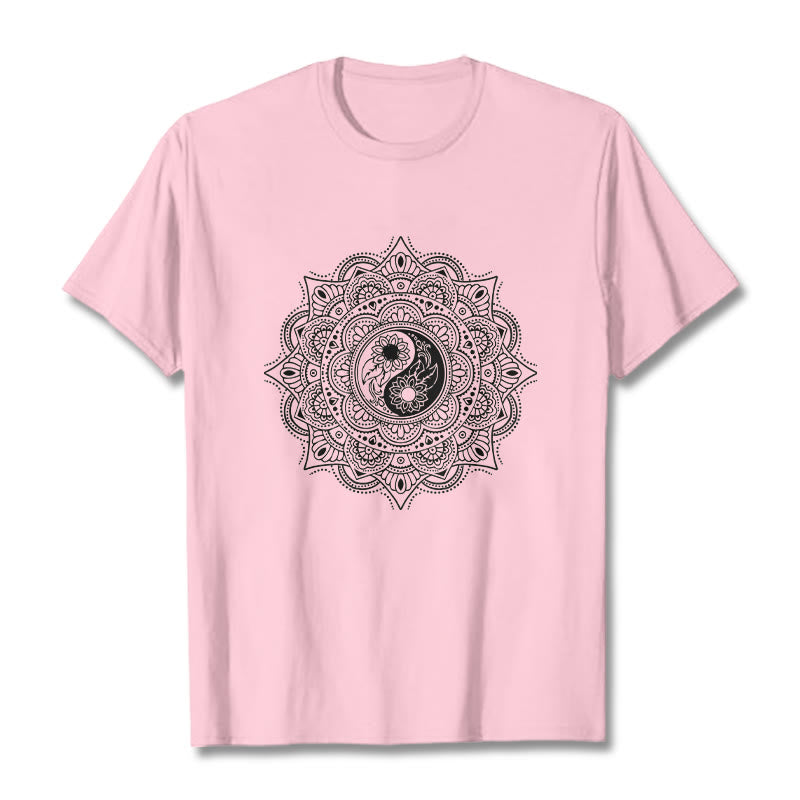 Soft Cotton Yin-Yang Mandala Meditation T-Shirt