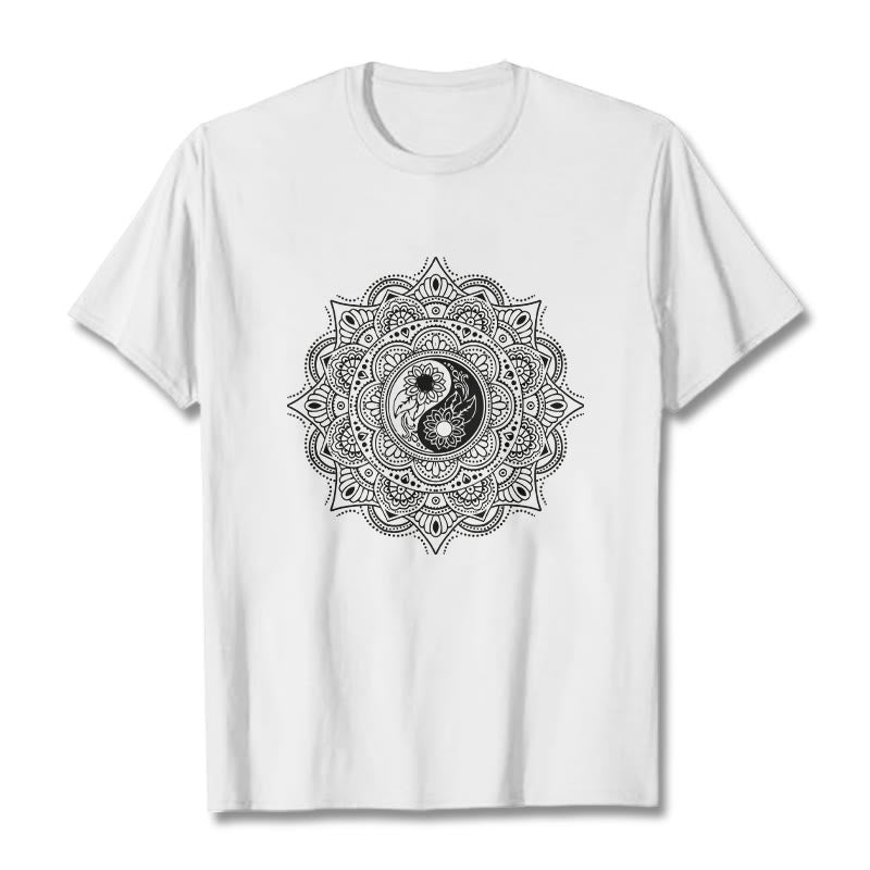 Soft Cotton Yin-Yang Mandala Meditation T-Shirt