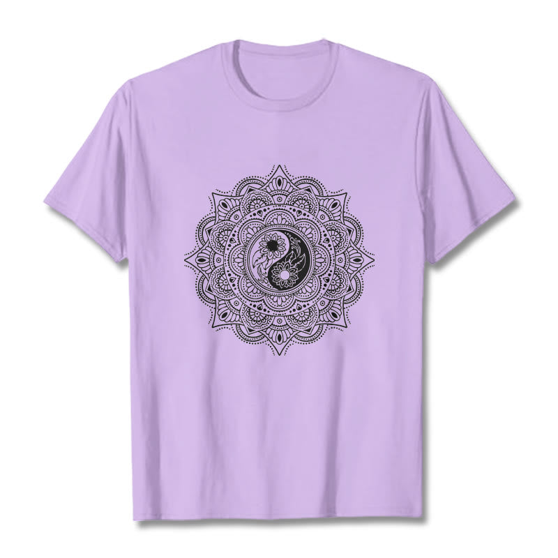 Soft Cotton Yin-Yang Mandala Meditation T-Shirt