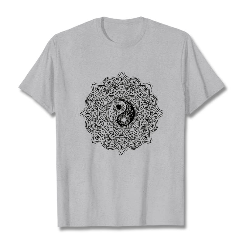 Soft Cotton Yin-Yang Mandala Meditation T-Shirt