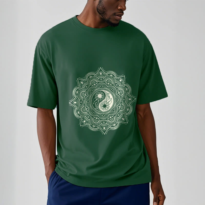 Soft Cotton Yin-Yang Mandala Meditation T-Shirt