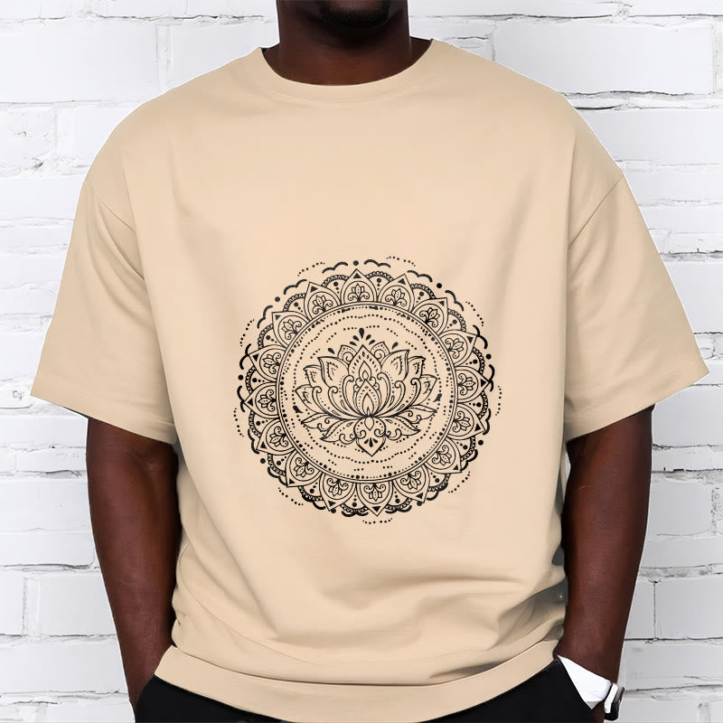 Soft Cotton Lotus Mandala Mindful Meditation T-Shirt