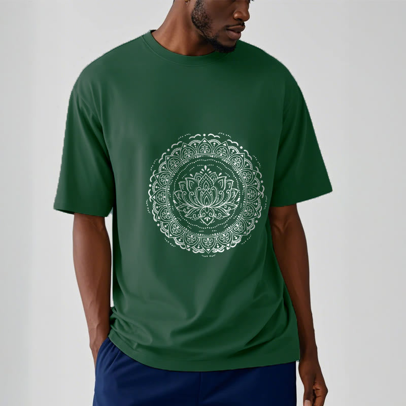 Soft Cotton Lotus Mandala Mindful Meditation T-Shirt