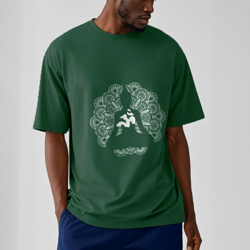 Cotton Om Mandala Centering Meditation T-Shirt