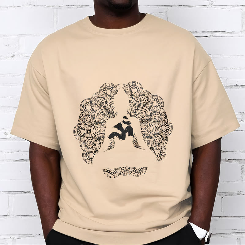 Cotton Om Mandala Centering Meditation T-Shirt