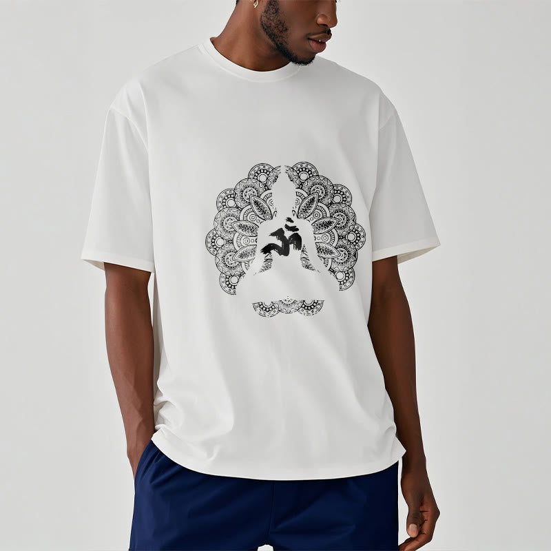 Cotton Om Mandala Centering Meditation T-Shirt