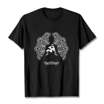 Cotton Om Mandala Centering Meditation T-Shirt