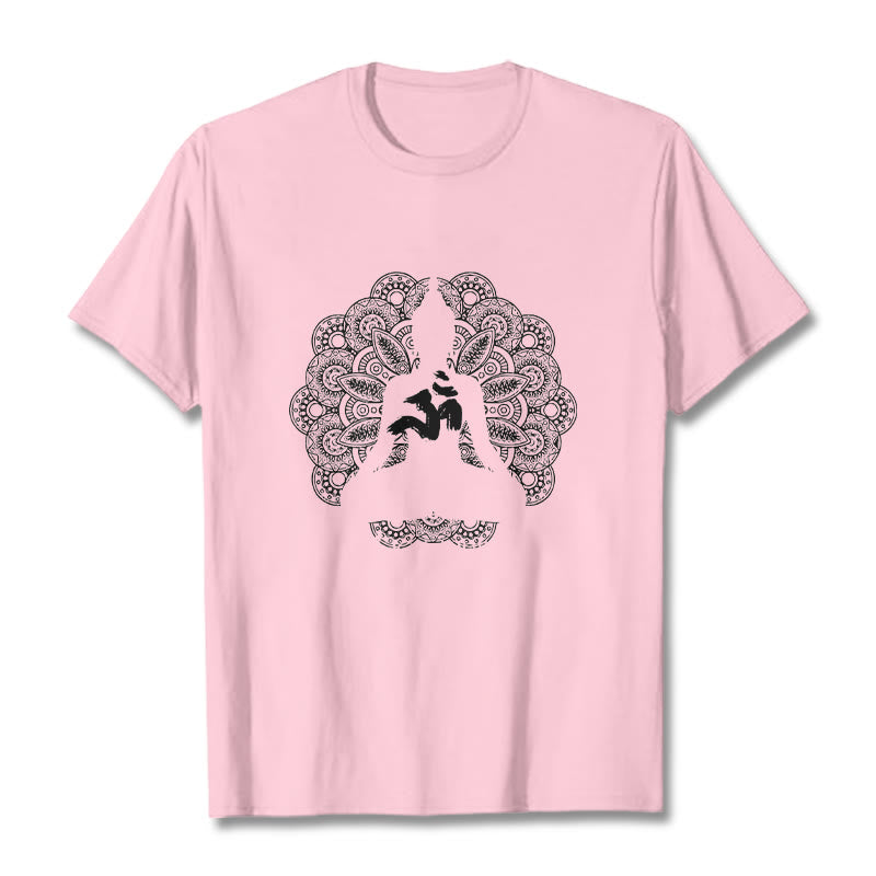 Cotton Om Mandala Centering Meditation T-Shirt
