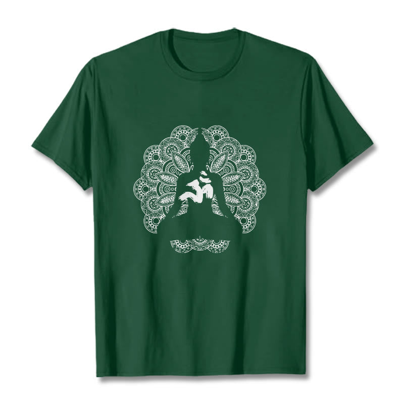 Cotton Om Mandala Centering Meditation T-Shirt