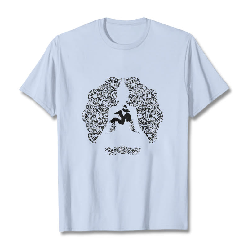 Cotton Om Mandala Centering Meditation T-Shirt