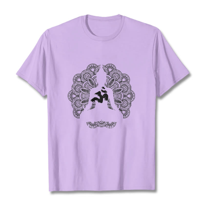 Cotton Om Mandala Centering Meditation T-Shirt