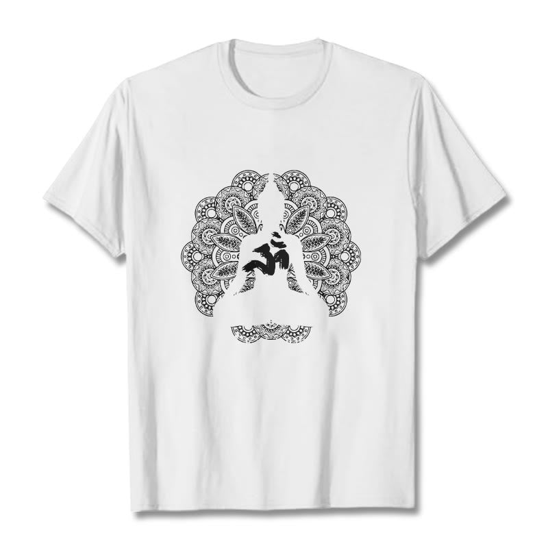 Cotton Om Mandala Centering Meditation T-Shirt