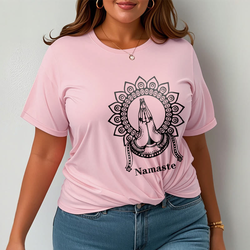 Soft Cotton Namaste Mandala Meditation Graphic Tee
