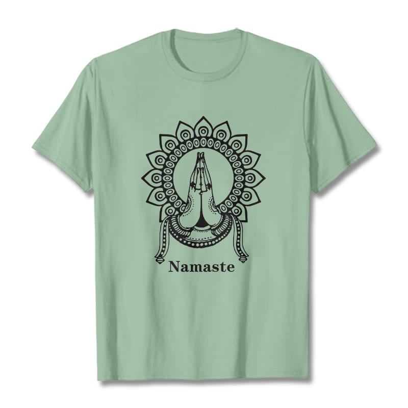 Soft Cotton Namaste Mandala Meditation Graphic Tee