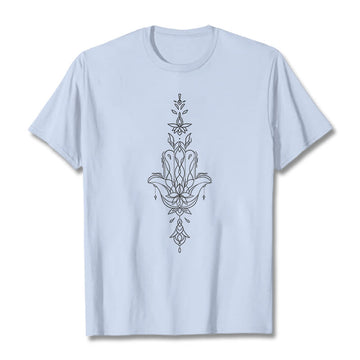 100% Cotton Hamsa Lotus Graphic Unisex Crew Neck T-Shirt