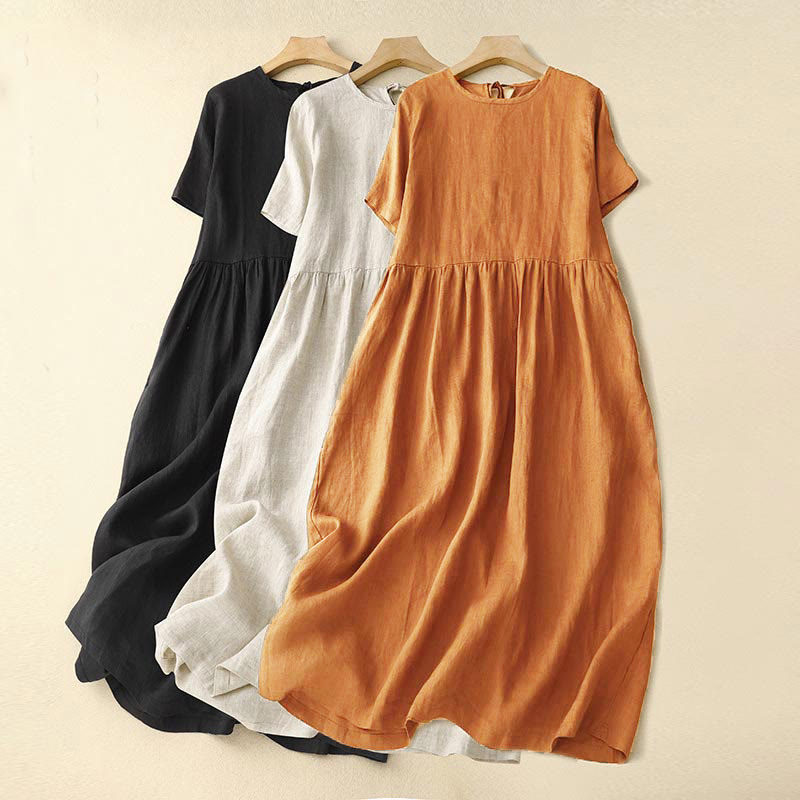 Weightless Relaxed Tie-Strap Daily Flow Midi Dress