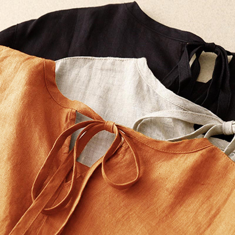 Weightless Relaxed Tie-Strap Daily Flow Midi Dress