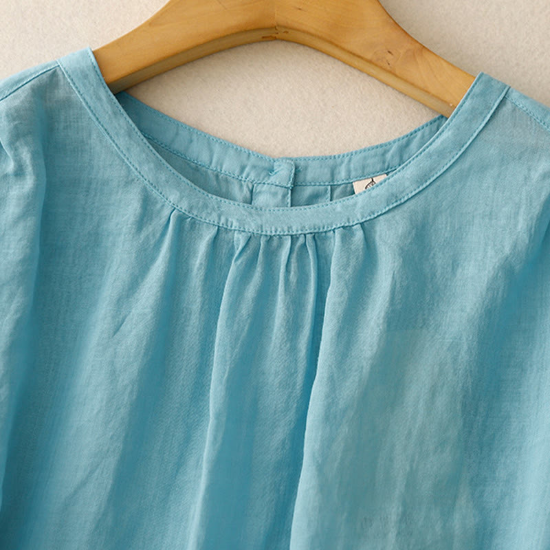 Tactile Cotton-Blend Three-Quarter Sleeve Mindful T-Shirt