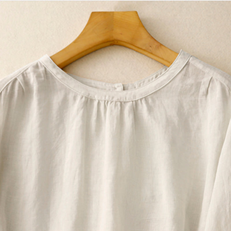 Tactile Cotton-Blend Three-Quarter Sleeve Mindful T-Shirt
