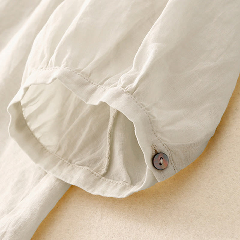 Tactile Cotton-Blend Three-Quarter Sleeve Mindful T-Shirt