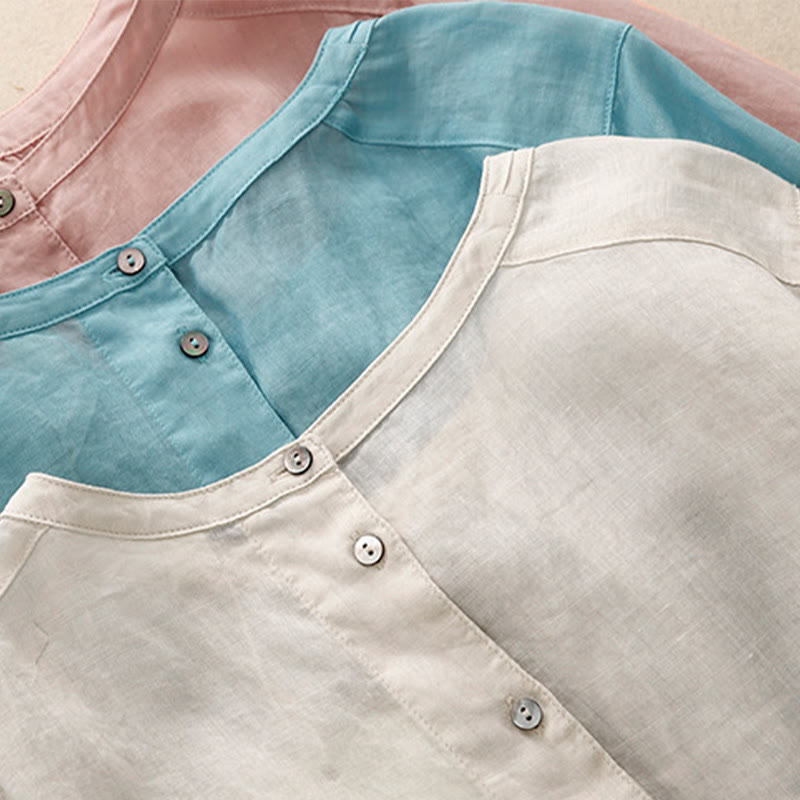 Tactile Cotton-Blend Three-Quarter Sleeve Mindful T-Shirt