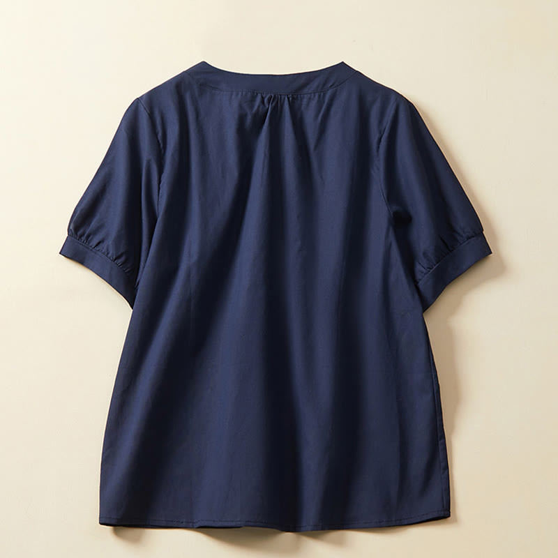 Breathable Cotton Linen Crew Neck Meditation T-Shirt