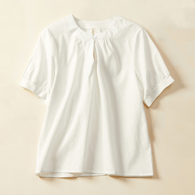 Breathable Cotton Linen Crew Neck Meditation T-Shirt
