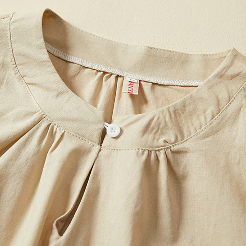Breathable Cotton Linen Crew Neck Meditation T-Shirt