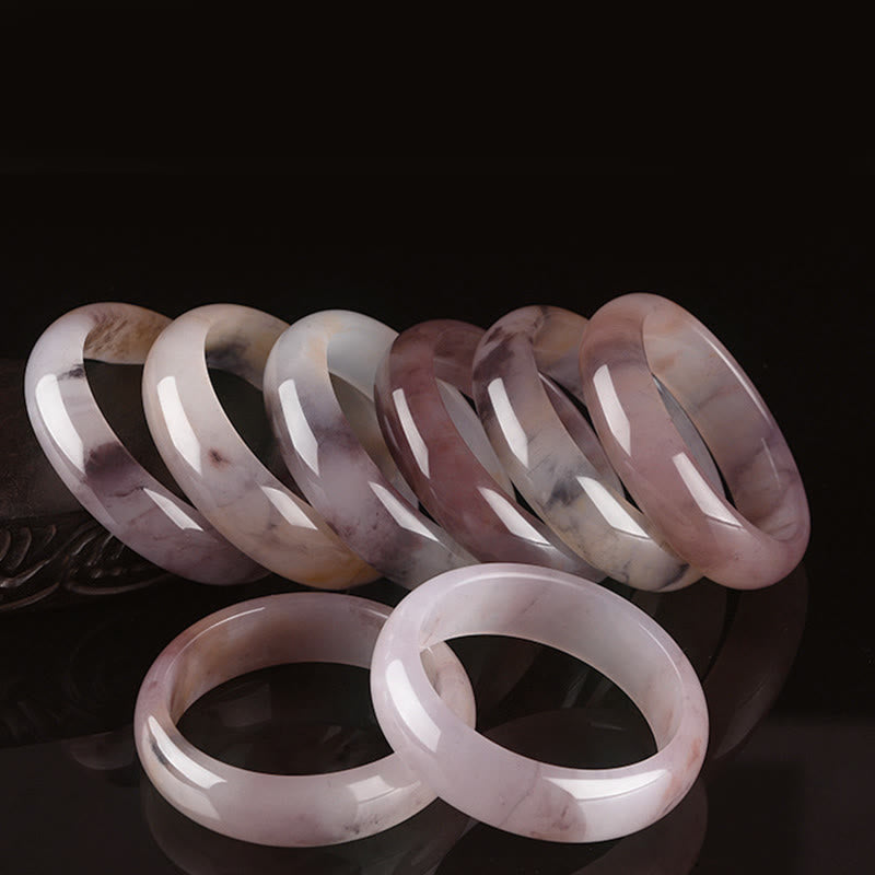 Natural Purple Jade Solid Stone Bangle Bracelet