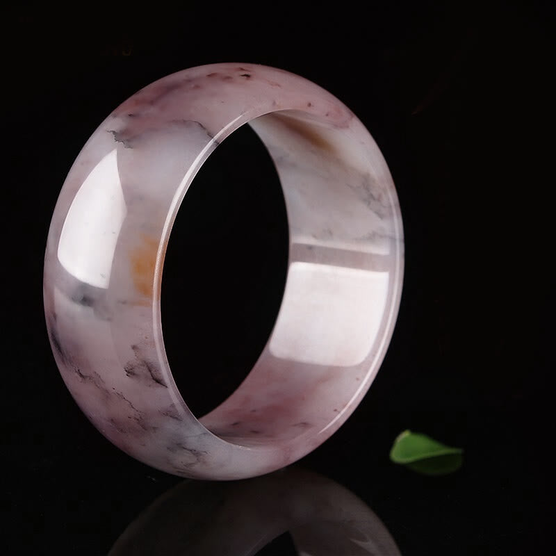 Natural Purple Jade Solid Stone Bangle Bracelet