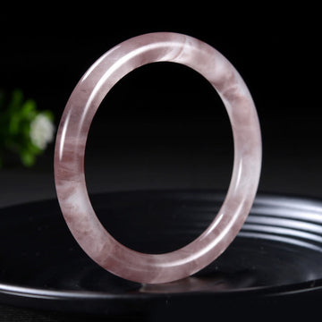 Natural Purple Jade Solid Stone Bangle Bracelet