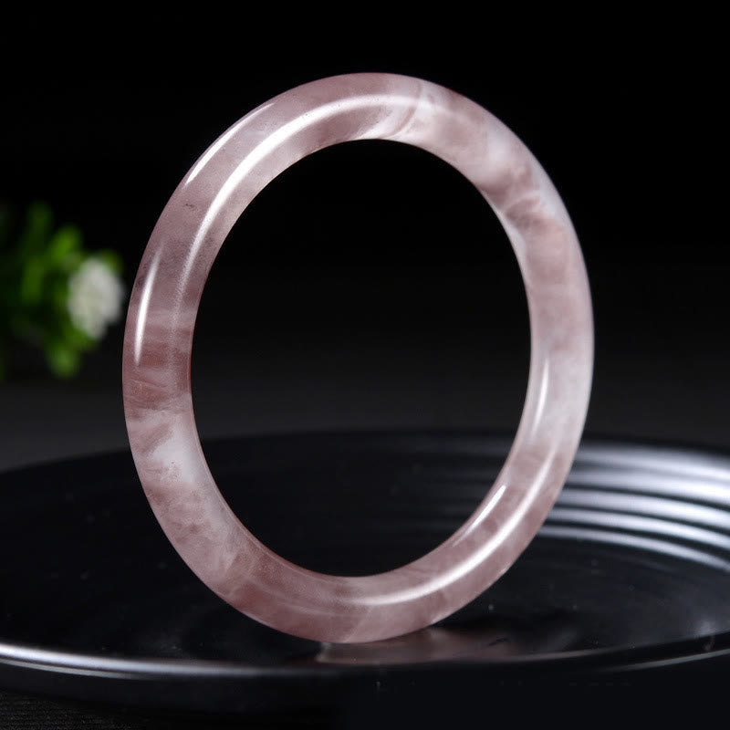 Natural Purple Jade Solid Stone Bangle Bracelet