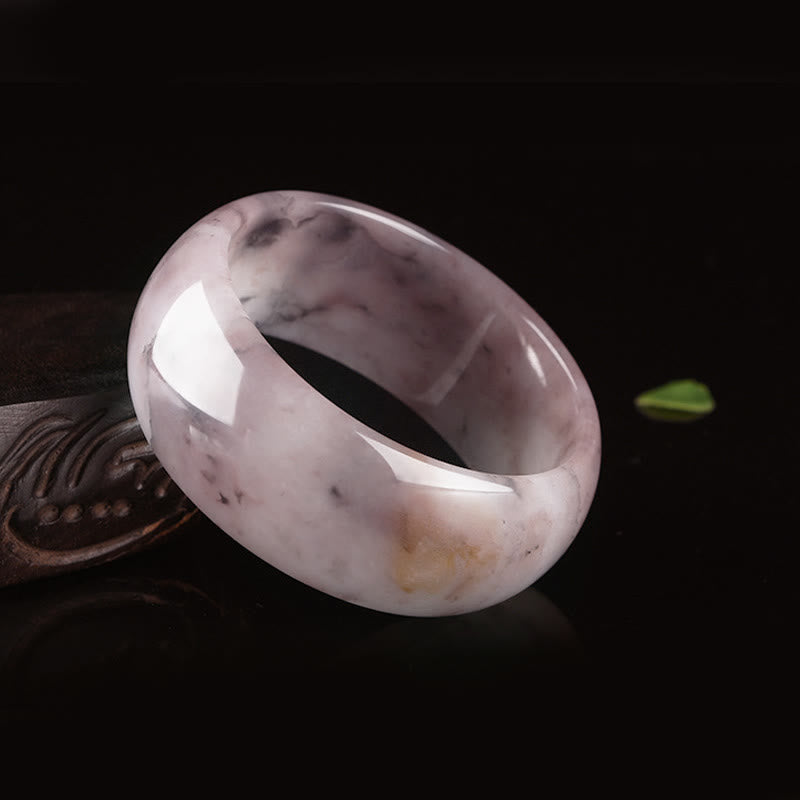 Natural Purple Jade Solid Stone Bangle Bracelet